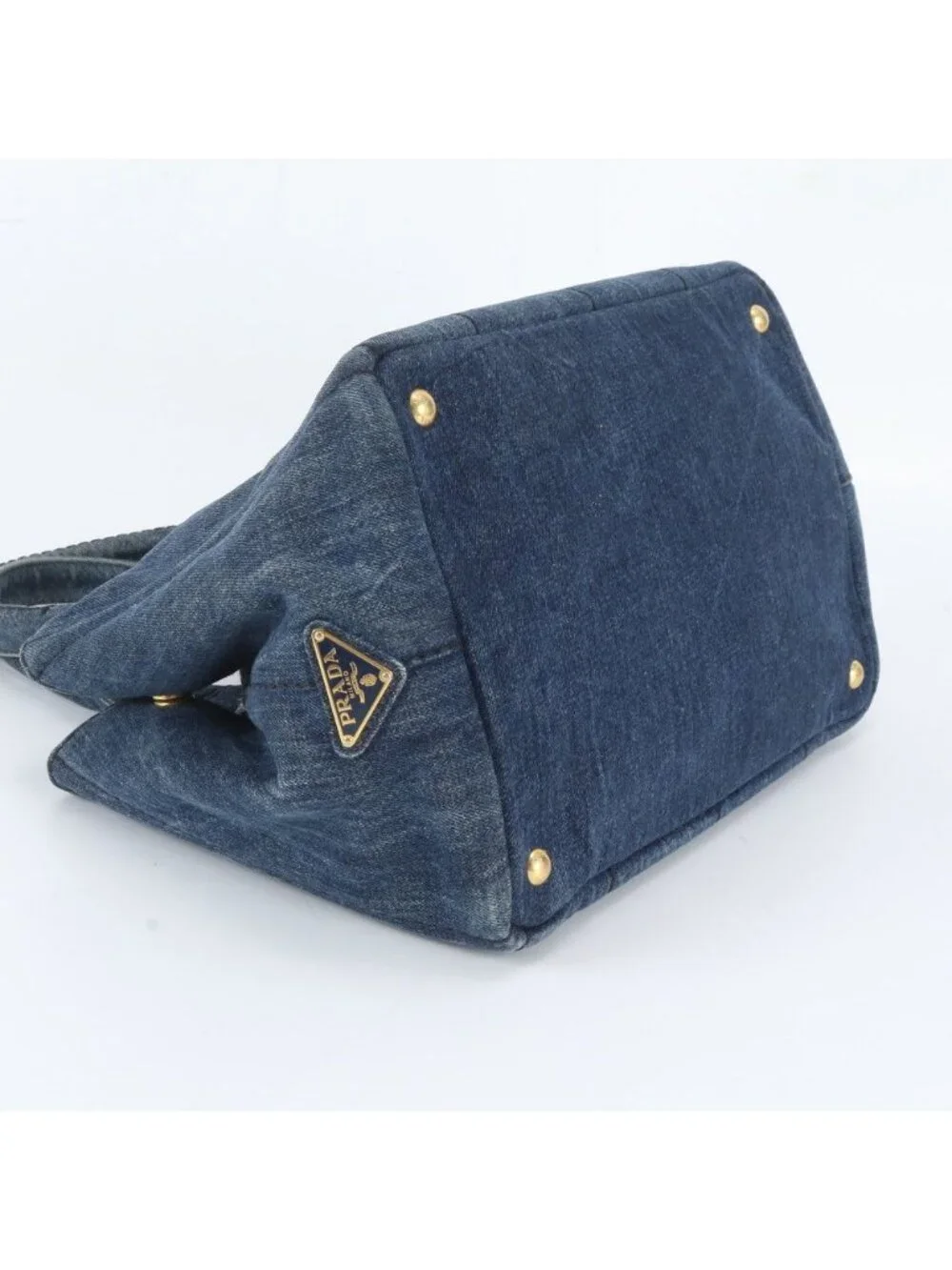 Prada Canapa Denim Blue Tote Shoulder Hand